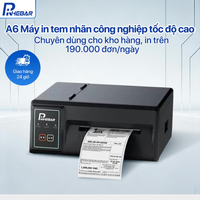 M&aacute;y In Tem Nh&atilde;n Nhiệt A6 Rhebar 410 - In Vận Đơn Shopee Tốc Độ Cao Đầu In C&ocirc;ng Nghiệp 203dpi- m&aacute;y in vận đơn Shopee &ndash; m&aacute;y in nhiệt &ndash; m&aacute;y in đơn h&agrave;ng