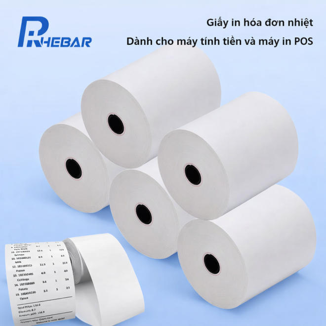 Giấy In Bill K80x80 Giấy In Nhiệt Liền Cuộn Cho M&aacute;y In H&oacute;a Đơn Cầm Tay, M&aacute;y POS - Bề Mặt Trắng Mịn Kh&ocirc;ng Bụi