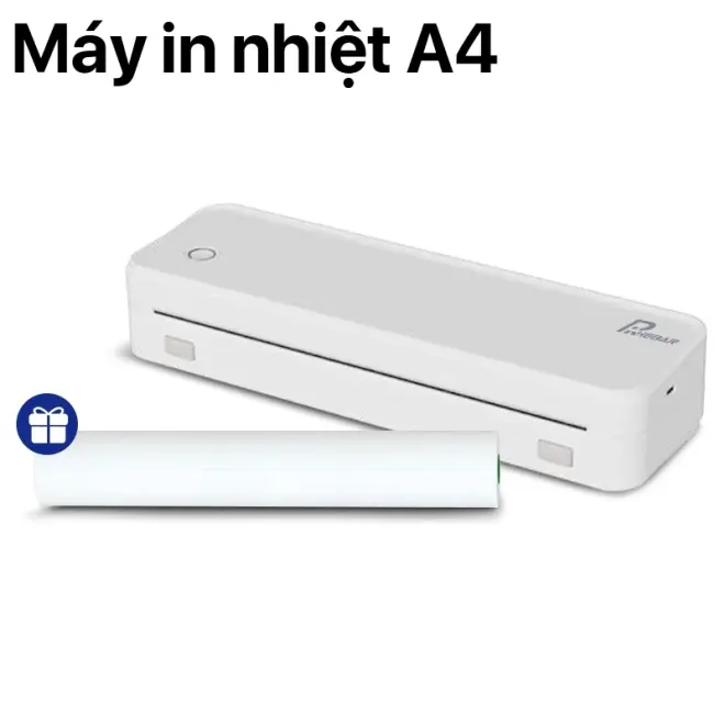 Rhebar Máy In Nhiệt A4 Không Mực - Kết Nối Bluetooth/USB, In Đa Định Dạng,Hỗ Trợ Android/iOS Mẫu Mới