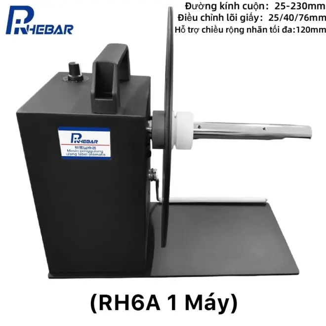 Máy Cuộn Nhãn Tự Động Không Lõi 120mm - Cho Giấy Nhiệt, Couche, Bạc Mờ, Decal - Model RH6A