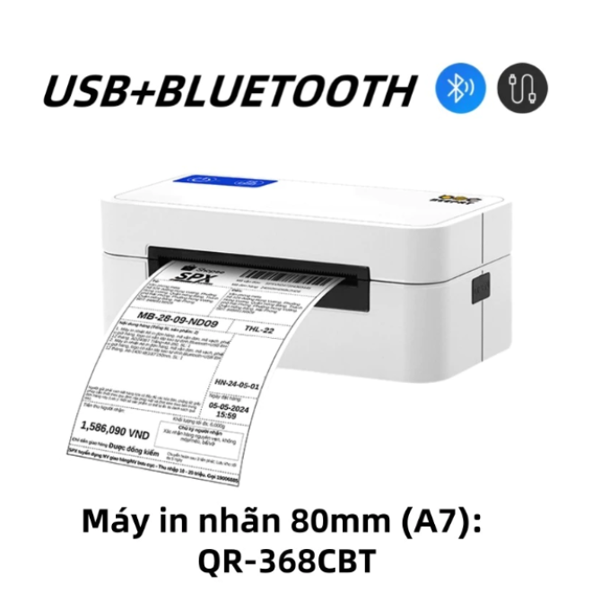 RHEBAR Máy in nhiệt A7 in đơn hàng, mã vận đơn, mã vạch, phiếu gửi hàng, logo có sẵn lớp keo tự dính