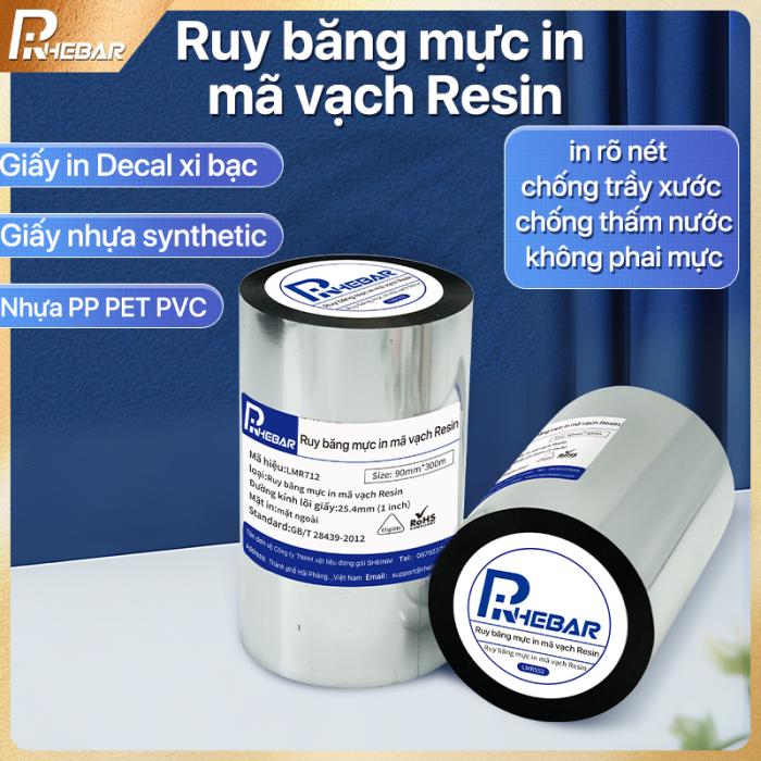 Rhebar Ruy băng mực in mã vạch Resin LMR552 110mmx70m/110mmx300m/70mmx300m | In Siêu Nét | Chống Trầy Xước | Tương Thích Zebra