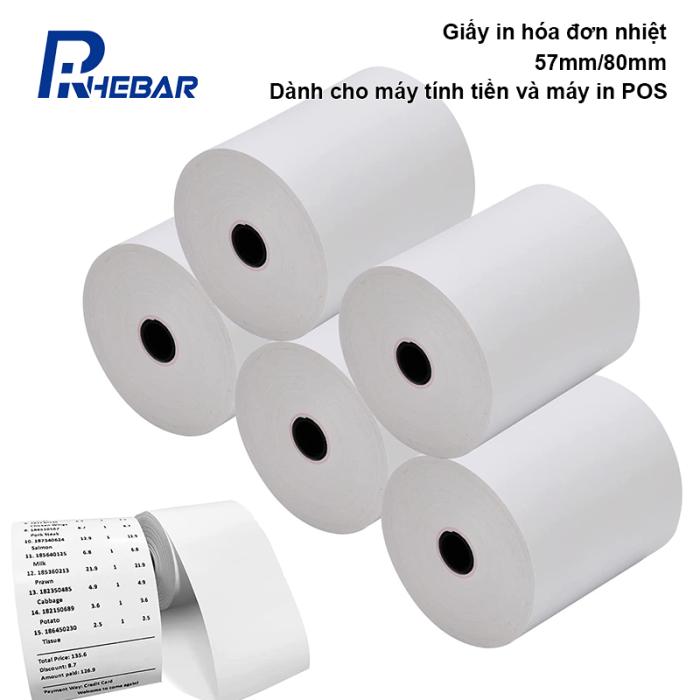 Giấy In Bill K80x80 Giấy In Nhiệt Liền Cuộn Cho M&aacute;y In H&oacute;a Đơn Cầm Tay, M&aacute;y POS - Bề Mặt Trắng Mịn Kh&ocirc;ng Bụi