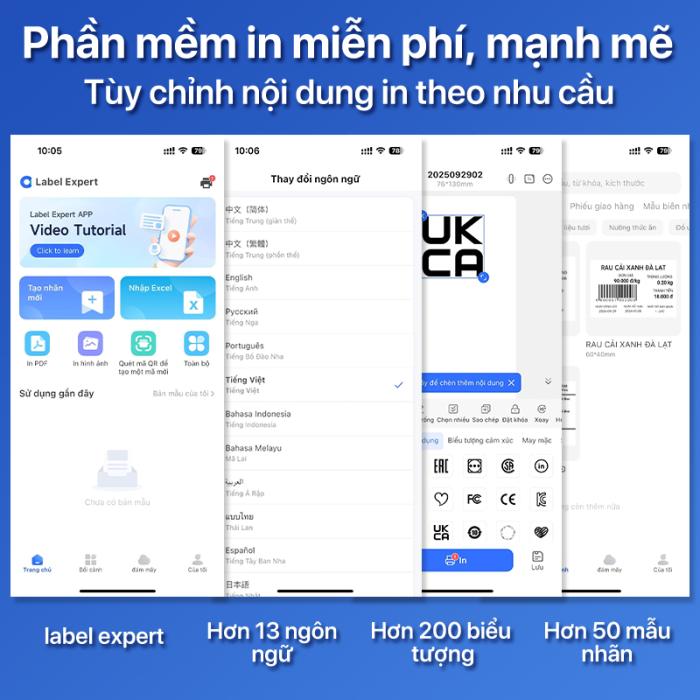 Máy In Nhiệt Cầm Tay MP-231 Rhebar – Bluetooth 80mm, 203 DPI, In Tem Nhãn