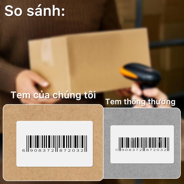 Rhebar Giấy In Tem Nhiệt - Tem Nh&atilde;n Decal Nhiệt 80mm x 60mm - Cuộn Tem Ship, Tem Barcode