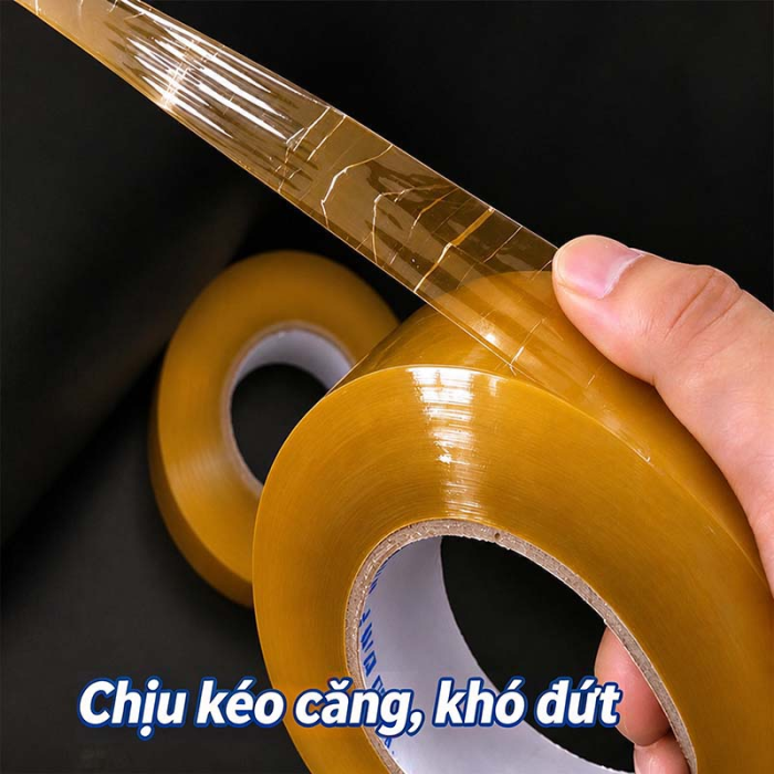 Băng Keo D&aacute;n Th&ugrave;ng M&agrave;u V&agrave;ng Kem Cao Cấp - Băng D&iacute;nh Đ&oacute;ng H&agrave;ng BOPP Si&ecirc;u B&aacute;m D&iacute;nh, Độ Dai Cao Kh&oacute; Đứt
