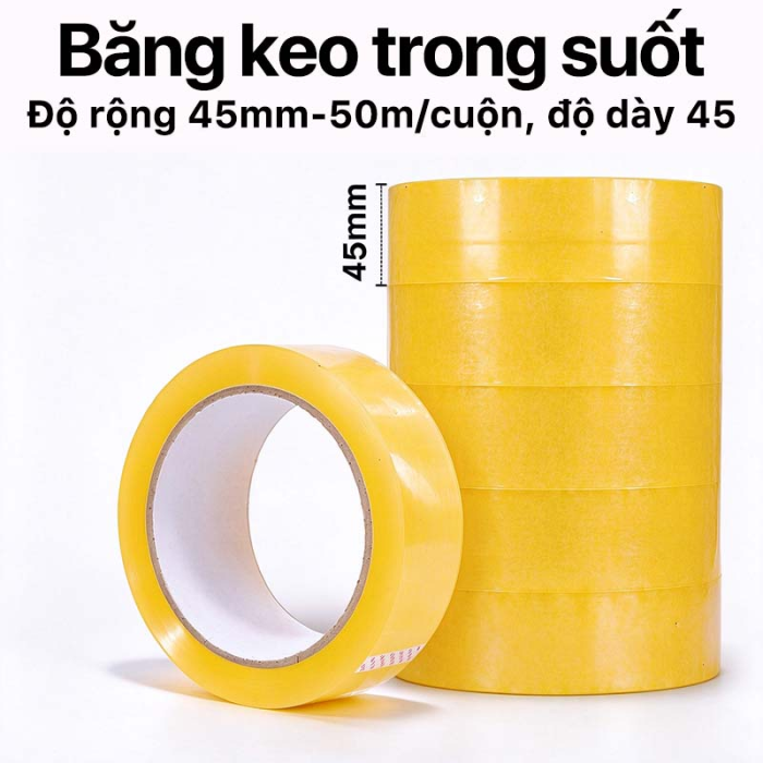 Băng D&iacute;nh Đ&oacute;ng G&oacute;i Trong Suốt, Băng Keo D&aacute;n Th&ugrave;ng Carton, Nhiều Quy C&aacute;ch, D&ugrave;ng Đ&oacute;ng G&oacute;i H&agrave;ng H&oacute;a