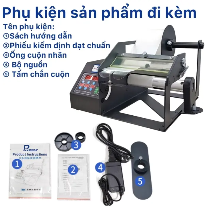 Rhebar Máy Bóc Tem Nhãn Thông Minh Tự Động Q90 - Bóc Nhãn Trong Suốt, Đếm Tự Động, Dễ Dùng