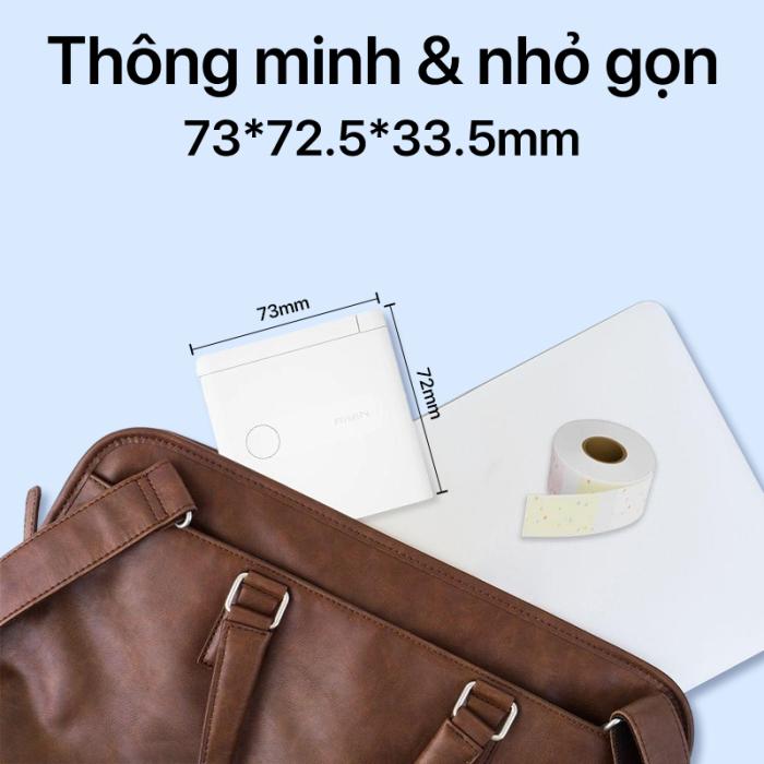 Rhebar  Máy In Nhãn Mini D110E Bluetooth – Máy In Nhiệt Cầm Tay- In Tem Nhãn Rõ Nét – Mã Vạch –  Đa Năng