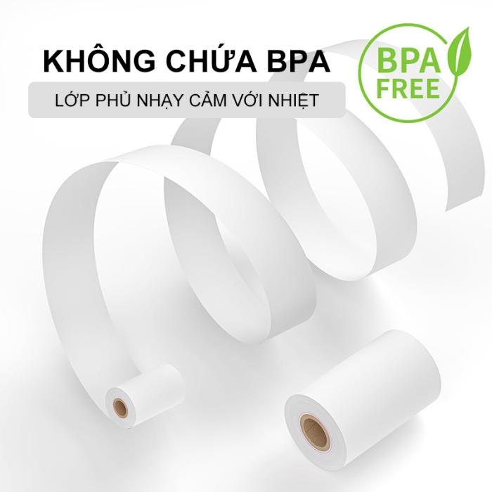 Giấy In Bill K80x80 Giấy In Nhiệt Liền Cuộn Cho M&aacute;y In H&oacute;a Đơn Cầm Tay, M&aacute;y POS - Bề Mặt Trắng Mịn Kh&ocirc;ng Bụi