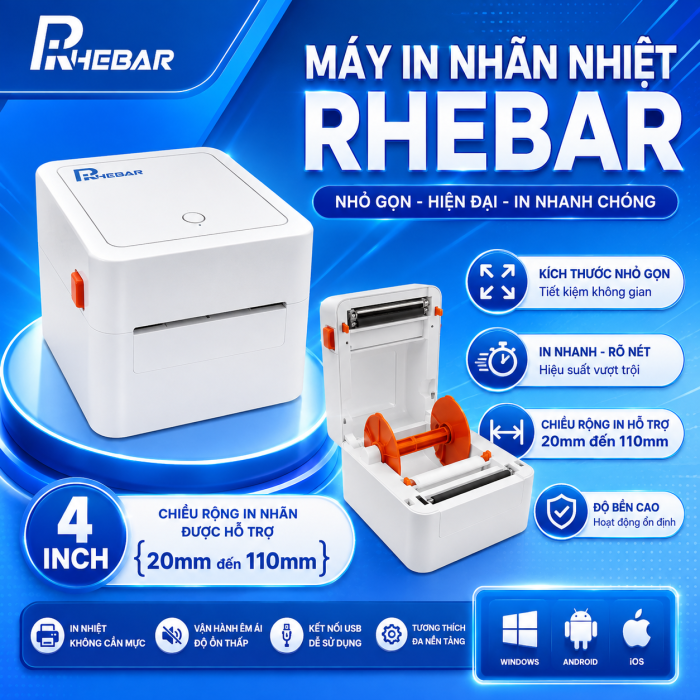 M&aacute;y in nhiệt A6 in đơn h&agrave;ng,20-110mm GHTK USB+Bluetooth+WIFI m&atilde; vận đơn, m&atilde; vạch, phiếu gửi h&agrave;ng