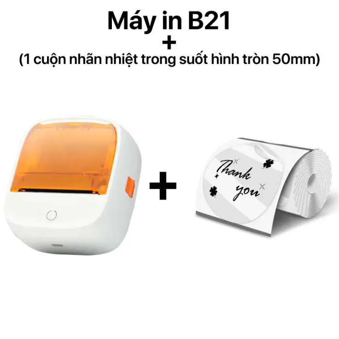 Rhebar B21 Máy in nhãn nhiệt mini bluetooth không cần mực Máy làm nhãn có băng dính