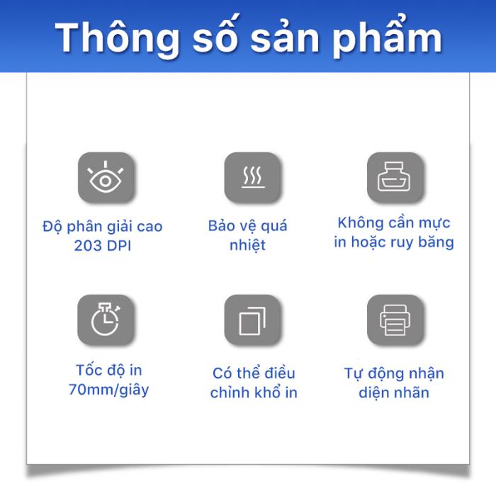 Máy In Nhiệt Cầm Tay MP-231 Rhebar – Bluetooth 80mm, 203 DPI, In Tem Nhãn