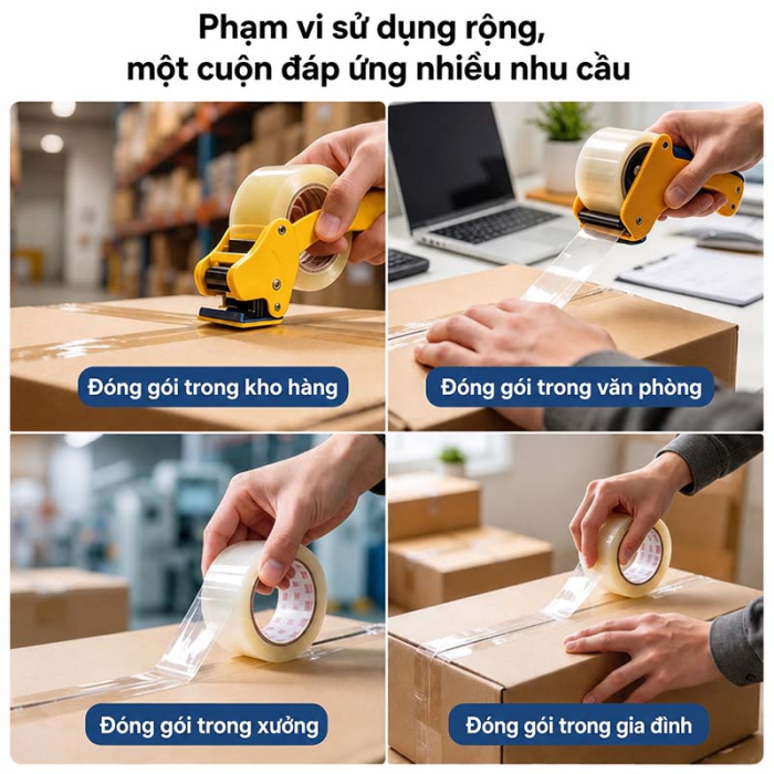 Băng D&iacute;nh Đ&oacute;ng G&oacute;i Trong Suốt, Băng Keo D&aacute;n Th&ugrave;ng Carton, Nhiều Quy C&aacute;ch, D&ugrave;ng Đ&oacute;ng G&oacute;i H&agrave;ng H&oacute;a