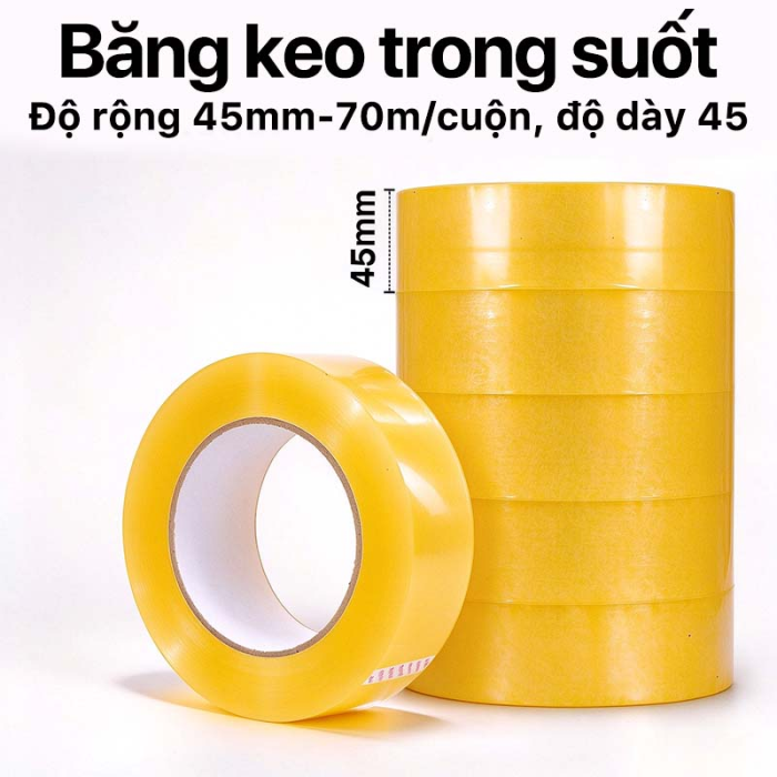 Băng D&iacute;nh Đ&oacute;ng G&oacute;i Trong Suốt, Băng Keo D&aacute;n Th&ugrave;ng Carton, Nhiều Quy C&aacute;ch, D&ugrave;ng Đ&oacute;ng G&oacute;i H&agrave;ng H&oacute;a
