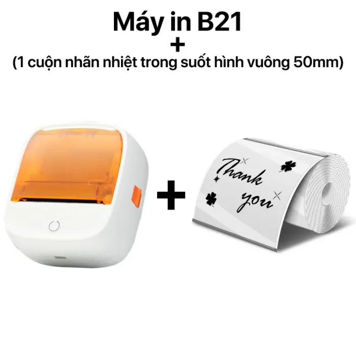 Rhebar B21 Máy in nhãn nhiệt mini bluetooth không cần mực Máy làm nhãn có băng dính