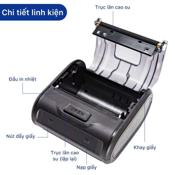 Máy In Nhiệt Cầm Tay MP-231 Rhebar – Bluetooth 80mm, 203 DPI, In Tem Nhãn