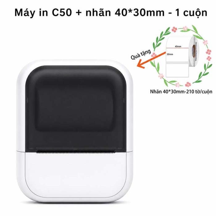 M&Aacute;Y IN TEM NH&Atilde;N MINI C50 RHEBAR &ndash; NHỎ GỌN, TIỆN LỢI, SẮP XẾP MỌI THỨ DỄ D&Agrave;NG - K&iacute;ch thước 40*30mm, 50*30mm, 40*50mm, 50*50mm,50*80mm