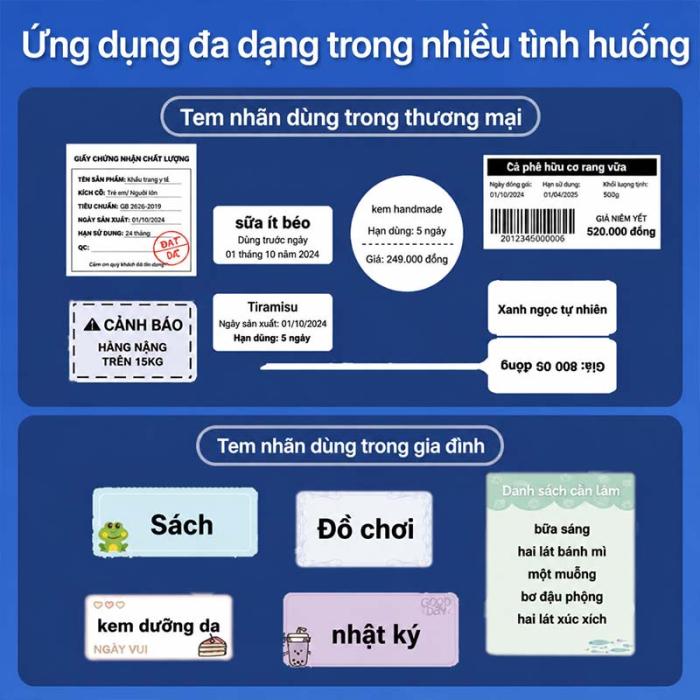 M&Aacute;Y IN TEM NH&Atilde;N MINI C50 RHEBAR &ndash; NHỎ GỌN, TIỆN LỢI, SẮP XẾP MỌI THỨ DỄ D&Agrave;NG - K&iacute;ch thước 40*30mm, 50*30mm, 40*50mm, 50*50mm,50*80mm
