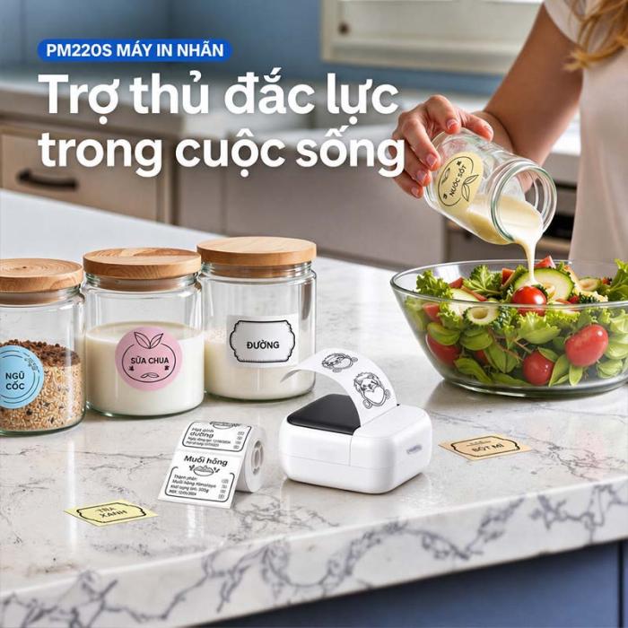 M&Aacute;Y IN TEM NH&Atilde;N MINI C50 RHEBAR &ndash; NHỎ GỌN, TIỆN LỢI, SẮP XẾP MỌI THỨ DỄ D&Agrave;NG - K&iacute;ch thước 40*30mm, 50*30mm, 40*50mm, 50*50mm,50*80mm