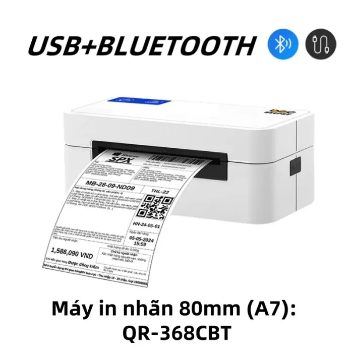 RHEBAR Máy in nhiệt A7 in đơn hàng, mã vận đơn, mã vạch, phiếu gửi hàng, logo có sẵn lớp keo tự dính