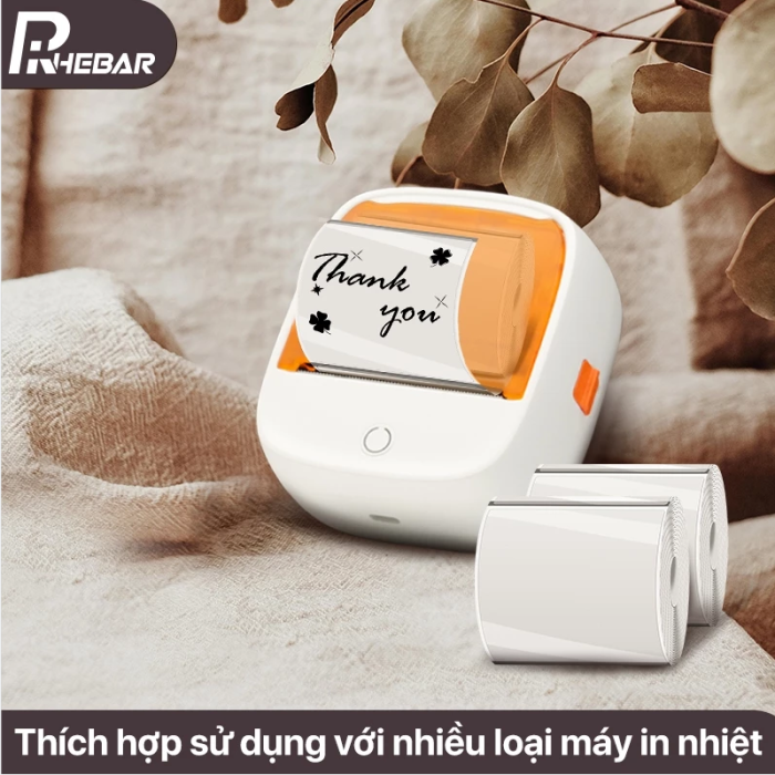 Rhebar B21 Máy in nhãn nhiệt mini bluetooth không cần mực Máy làm nhãn có băng dính