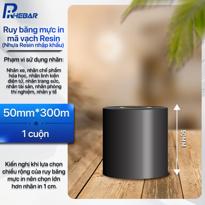 Rhebar Ruy băng mực in mã vạch Resin LMR552 110mmx70m/110mmx300m/70mmx300m | In Siêu Nét | Chống Trầy Xước | Tương Thích Zebra