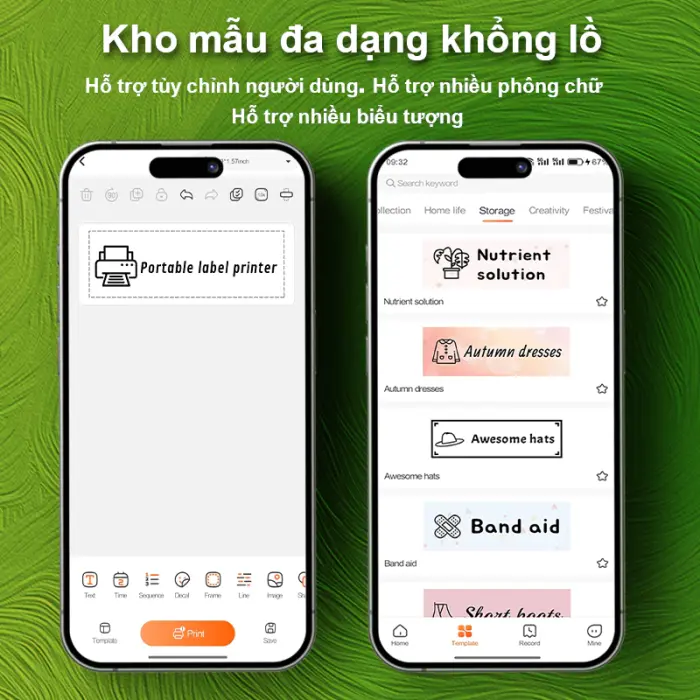 Rhebar B21 Máy in nhãn nhiệt mini bluetooth không cần mực Máy làm nhãn có băng dính