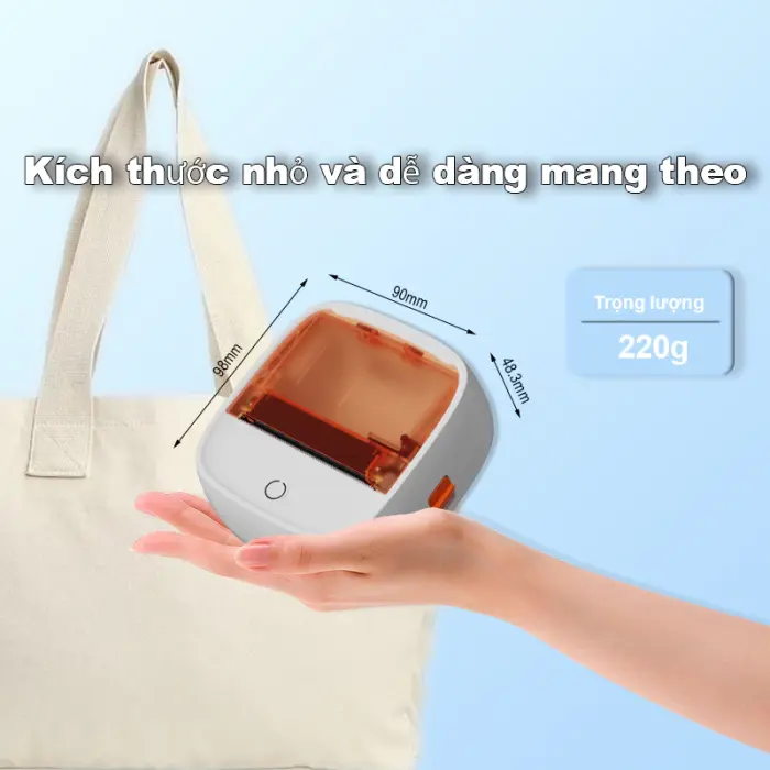 Rhebar B21 Máy in nhãn nhiệt mini bluetooth không cần mực Máy làm nhãn có băng dính