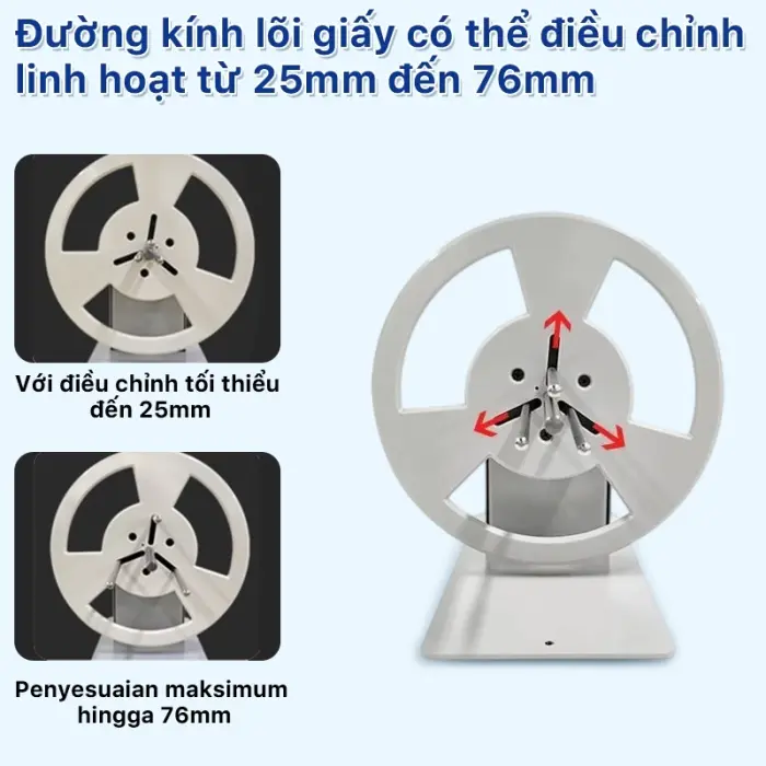 Máy Cuộn Nhãn Tự Động Không Lõi 120mm - Cho Giấy Nhiệt, Couche, Bạc Mờ, Decal - Model RH6A