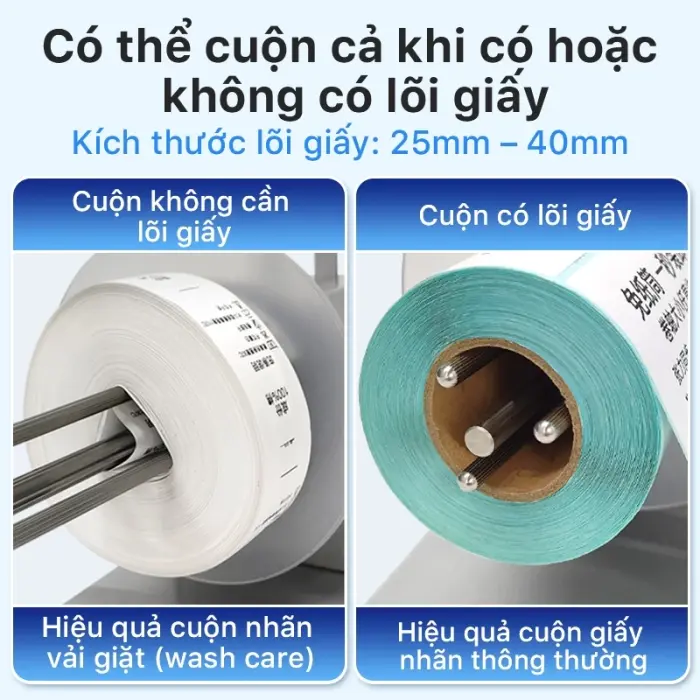 Máy Cuộn Nhãn Tự Động Không Lõi 120mm - Cho Giấy Nhiệt, Couche, Bạc Mờ, Decal - Model RH5S