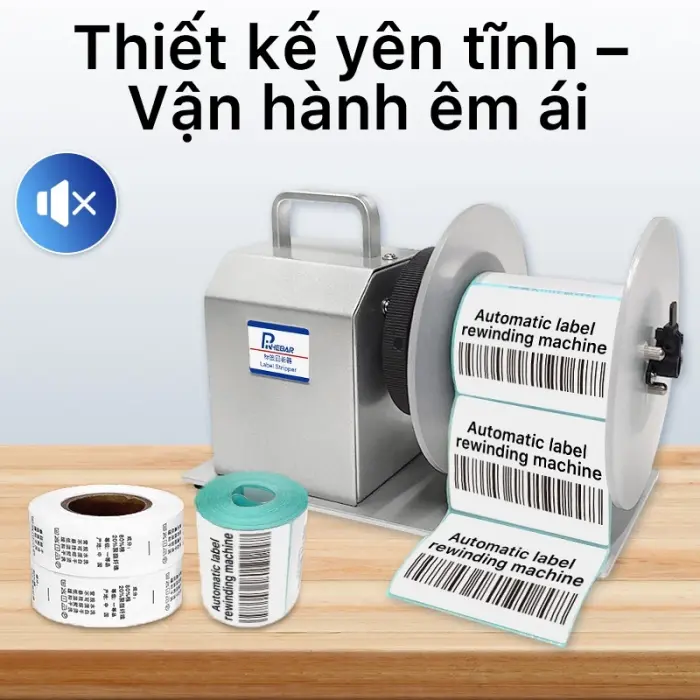 Máy Cuộn Nhãn Tự Động Không Lõi 120mm - Cho Giấy Nhiệt, Couche, Bạc Mờ, Decal - Model RH6S