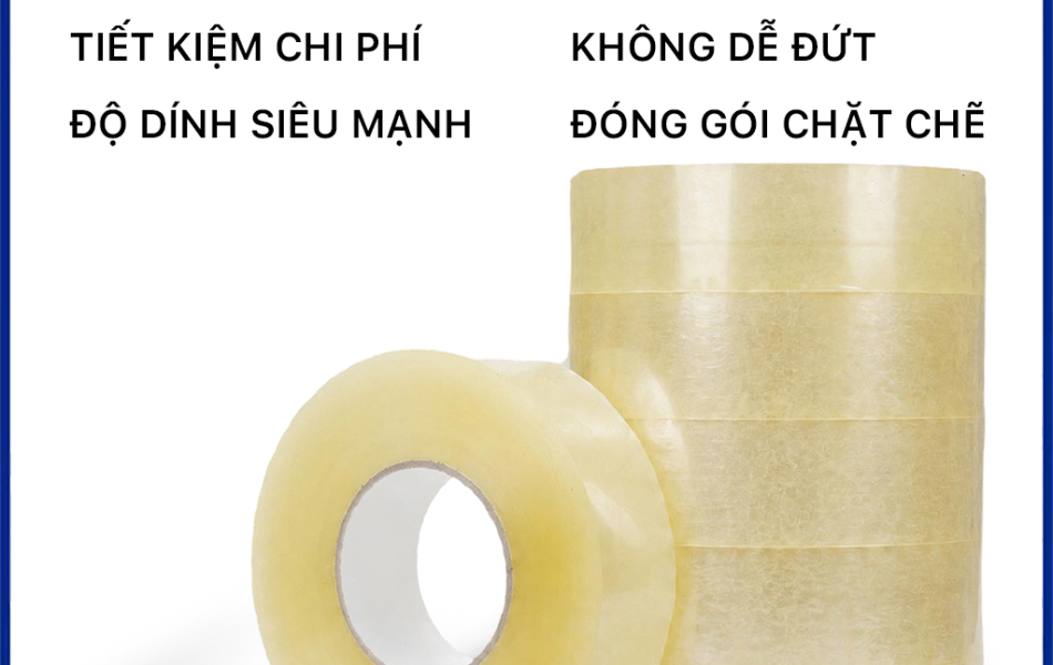 Băng Keo PE Trong Suốt RHEBAR 46.5mm Đủ M&eacute;t D&aacute;n Th&ugrave;ng Carton Độ D&iacute;nh Cao 50m 90m 340m 60 Micron