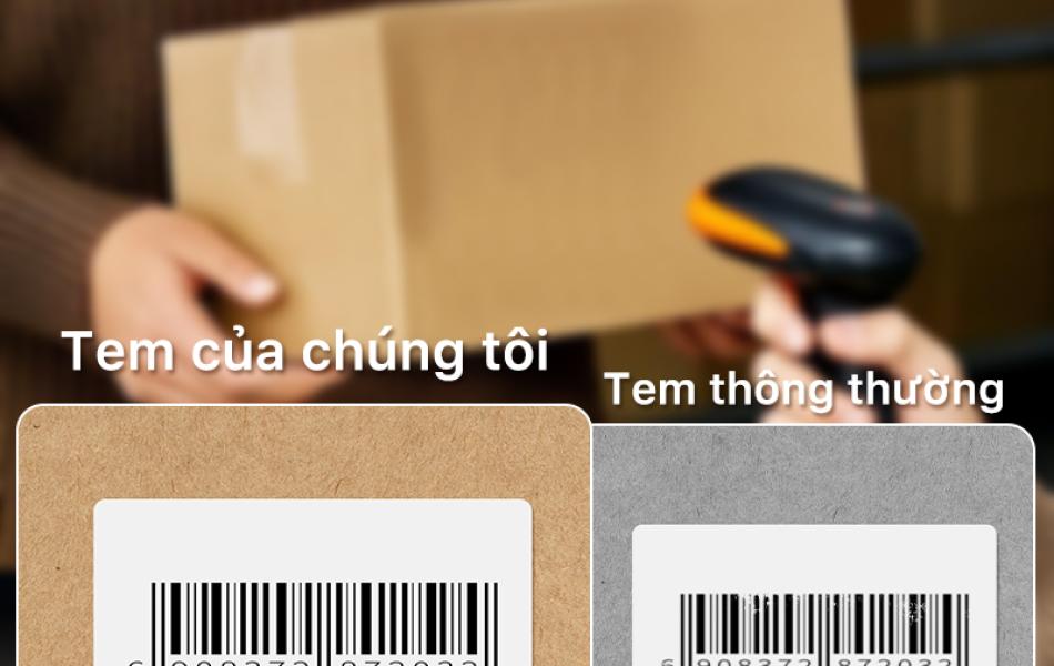 Rhebar Giấy In Tem Nhiệt - Tem Nh&atilde;n Decal Nhiệt 100mm x 50mm -800 tem / cuộn- Cuộn Tem Ship, Tem Barcode