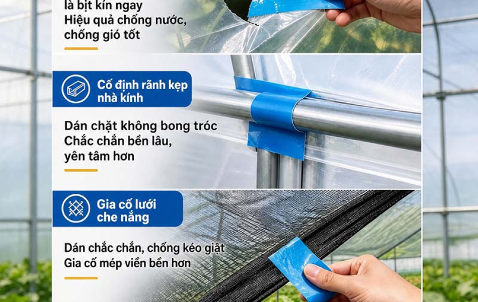 Băng Keo PVC D&aacute;n V&aacute; M&agrave;ng Nh&agrave; K&iacute;nh, Băng D&iacute;nh Gia Cố Nh&agrave; K&iacute;nh V&agrave; M&agrave;ng Nhựa, Nhiều M&agrave;u V&agrave; Quy C&aacute;ch