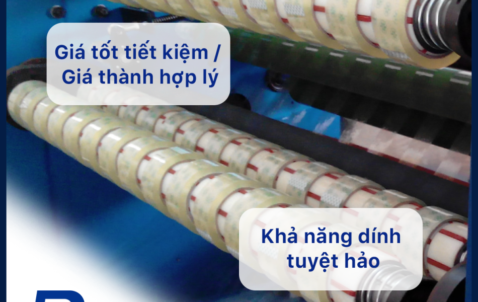 Băng Keo PE Trong Suốt RHEBAR 46.5mm Đủ M&eacute;t D&aacute;n Th&ugrave;ng Carton Độ D&iacute;nh Cao 50m 90m 340m 60 Micron