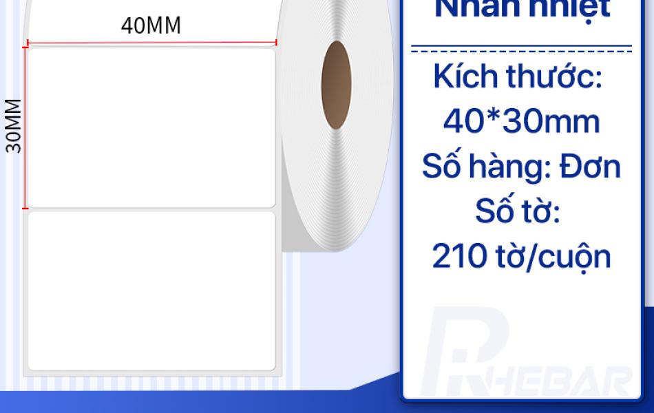 Nh&atilde;n Nhiệt Decal In Tem Logo 40x30 40x50 50x30 50x50 50x80mm Giấy In Nhi&ecirc;t Cho M&aacute;y In Nhiệt B21 Mini Bluetooth