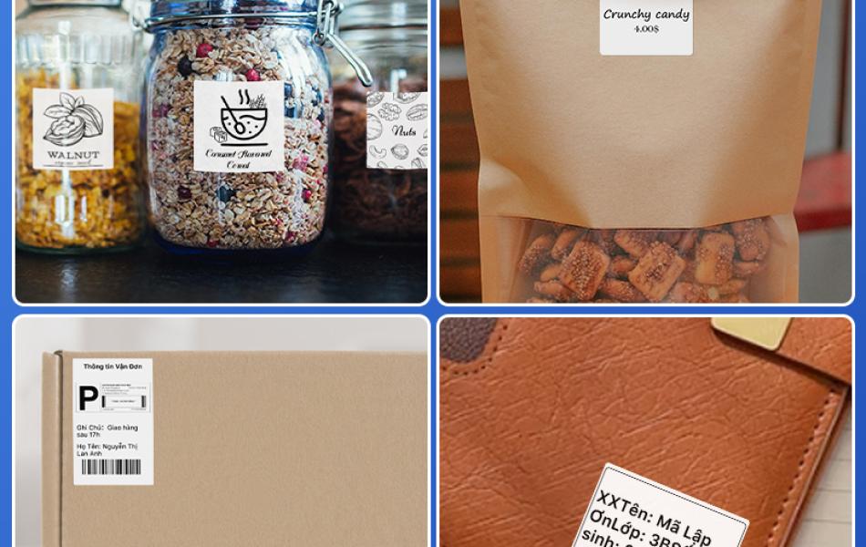 Rhebar Giấy In Tem Nhiệt - Tem Nh&atilde;n Decal Nhiệt 80mm x 60mm - Cuộn Tem Ship, Tem Barcode