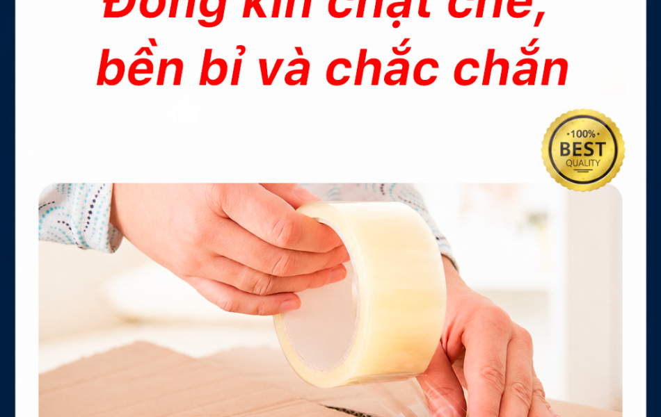 Băng Keo PE Trong Suốt RHEBAR 46.5mm Đủ M&eacute;t D&aacute;n Th&ugrave;ng Carton Độ D&iacute;nh Cao 50m 90m 340m 60 Micron