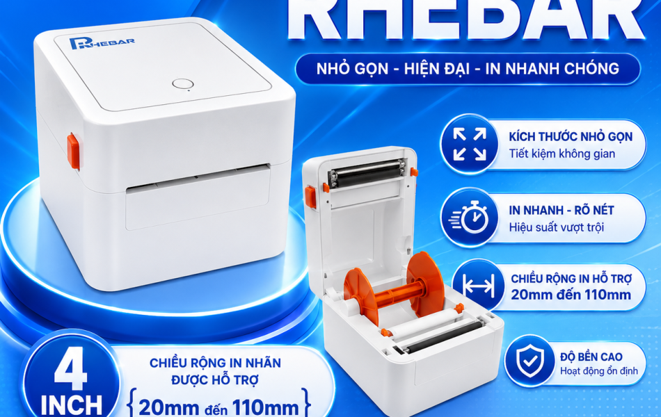 M&aacute;y in nhiệt A6 in đơn h&agrave;ng,20-110mm GHTK USB+Bluetooth+WIFI m&atilde; vận đơn, m&atilde; vạch, phiếu gửi h&agrave;ng
