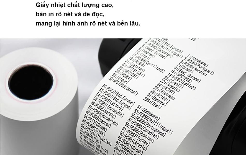 Giấy In Bill K80x80 Giấy In Nhiệt Liền Cuộn Cho M&aacute;y In H&oacute;a Đơn Cầm Tay, M&aacute;y POS - Bề Mặt Trắng Mịn Kh&ocirc;ng Bụi