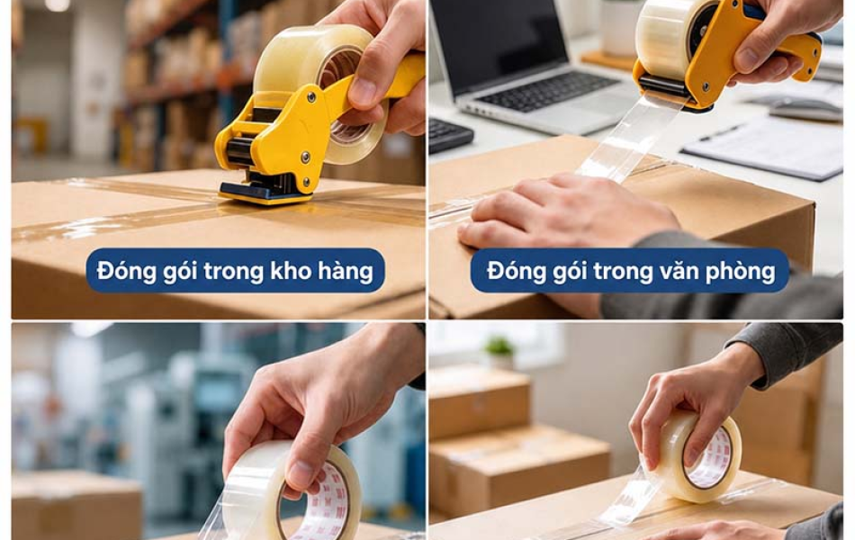 Băng D&iacute;nh Đ&oacute;ng G&oacute;i Trong Suốt, Băng Keo D&aacute;n Th&ugrave;ng Carton, Nhiều Quy C&aacute;ch, D&ugrave;ng Đ&oacute;ng G&oacute;i H&agrave;ng H&oacute;a