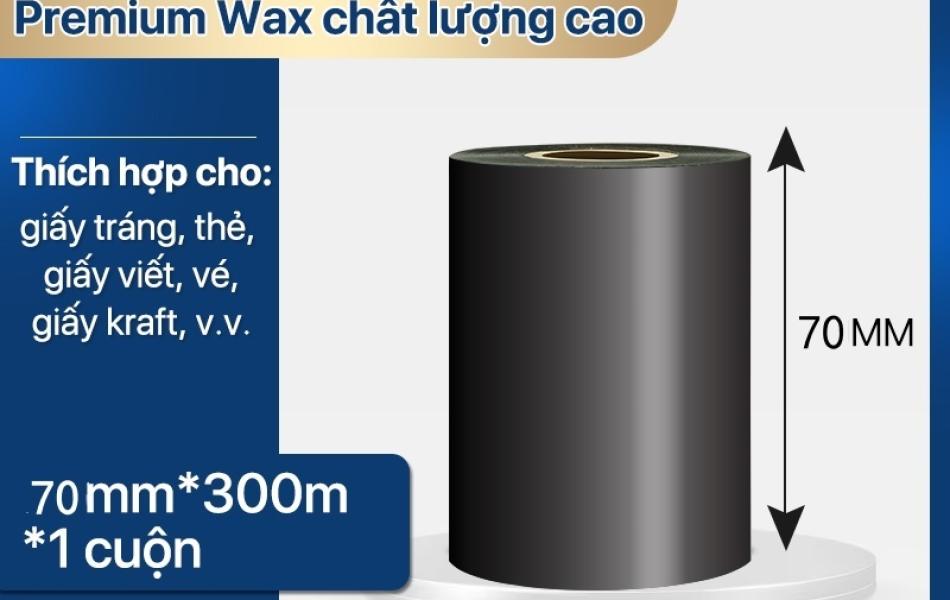 Rhebar Mực in mã vạch Premium Wax Ribbon  LMR208 chất lượng cao 110mm*300m & 70mm*300m in rõ nét không dễ phai RoHS compliant cho giấy decal trắng và thẻ