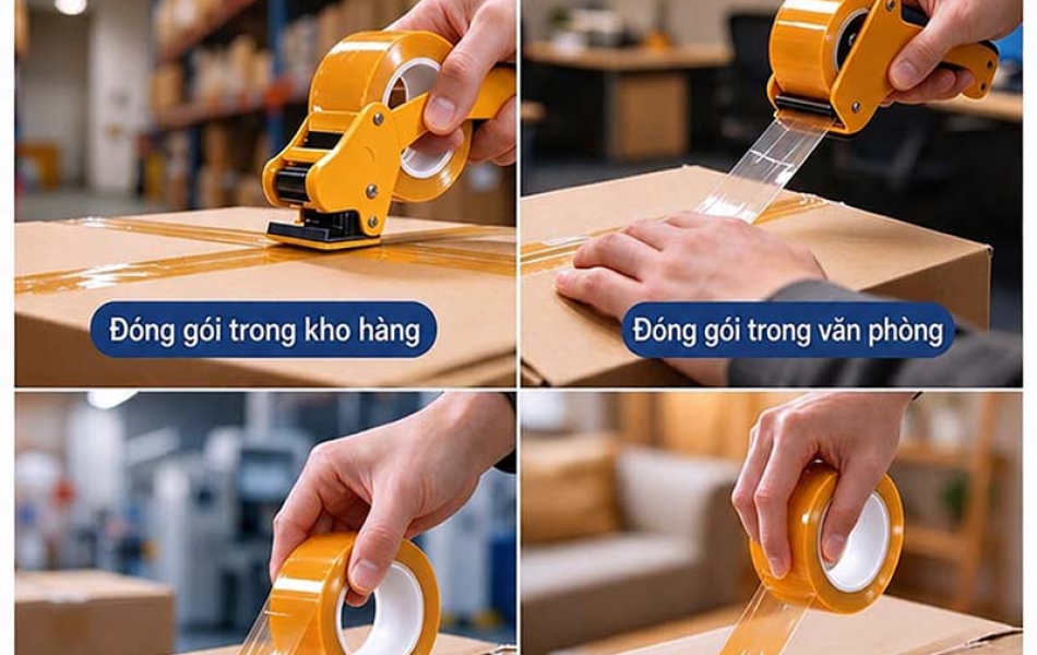 Băng Keo D&aacute;n Th&ugrave;ng M&agrave;u V&agrave;ng Kem Cao Cấp - Băng D&iacute;nh Đ&oacute;ng H&agrave;ng BOPP Si&ecirc;u B&aacute;m D&iacute;nh, Độ Dai Cao Kh&oacute; Đứt