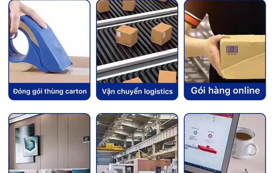 Băng Keo PE Trong Suốt RHEBAR 46.5mm Đủ M&eacute;t D&aacute;n Th&ugrave;ng Carton Độ D&iacute;nh Cao 50m 90m 340m 60 Micron