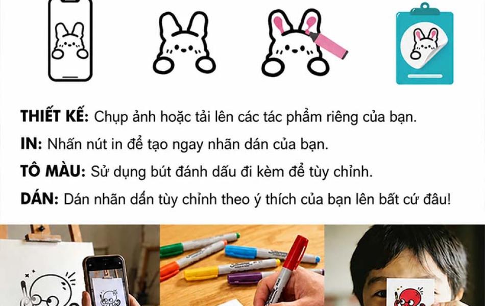 M&Aacute;Y IN TEM NH&Atilde;N MINI C50 RHEBAR &ndash; NHỎ GỌN, TIỆN LỢI, SẮP XẾP MỌI THỨ DỄ D&Agrave;NG - K&iacute;ch thước 40*30mm, 50*30mm, 40*50mm, 50*50mm,50*80mm
