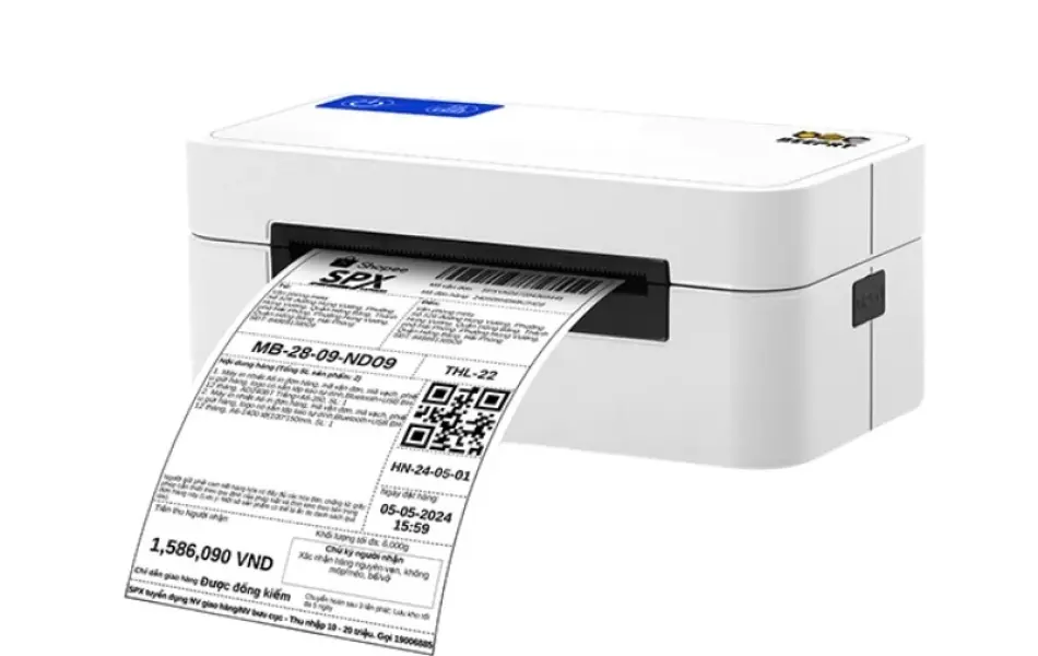 RHEBAR Máy in nhiệt A7 in đơn hàng, mã vận đơn, mã vạch, phiếu gửi hàng, logo có sẵn lớp keo tự dính