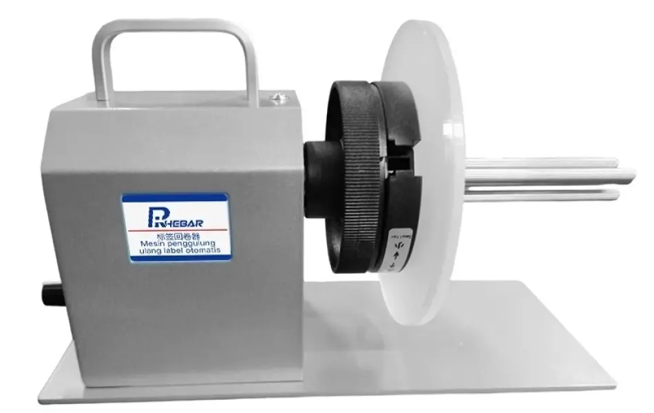 Máy Cuộn Nhãn Tự Động Không Lõi 120mm - Cho Giấy Nhiệt, Couche, Bạc Mờ, Decal - Model RH5S