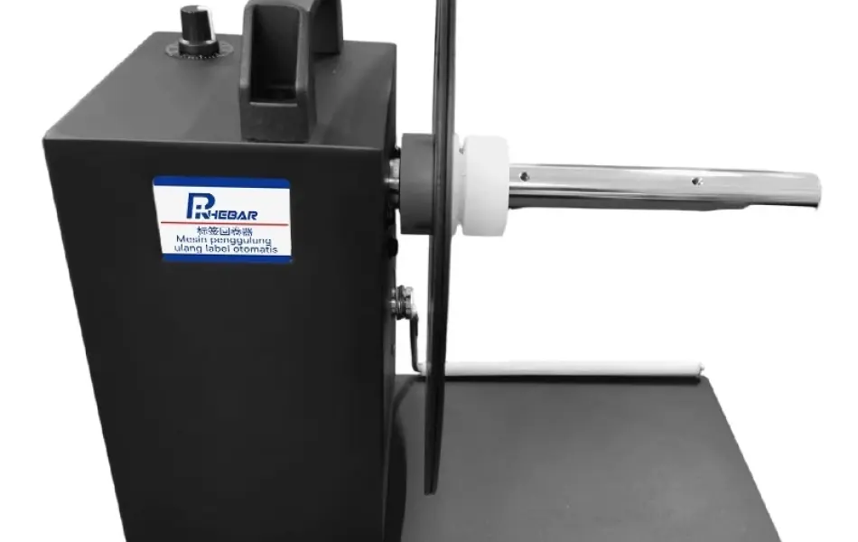 Máy Cuộn Nhãn Tự Động Không Lõi 120mm - Cho Giấy Nhiệt, Couche, Bạc Mờ, Decal - Model RH6A