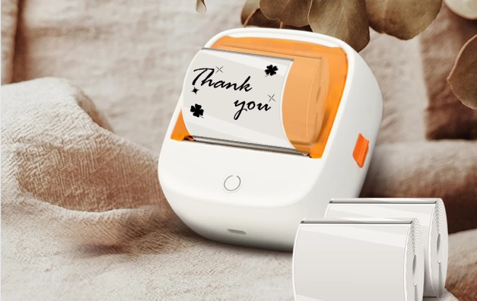 Rhebar B21 Máy in nhãn nhiệt mini bluetooth không cần mực Máy làm nhãn có băng dính